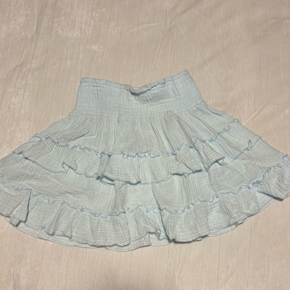 Ocean Drive Light Blue Ruffled Skirt